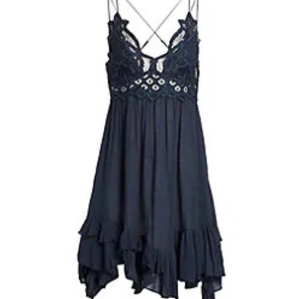 Free People, Slip dress, Navy, small